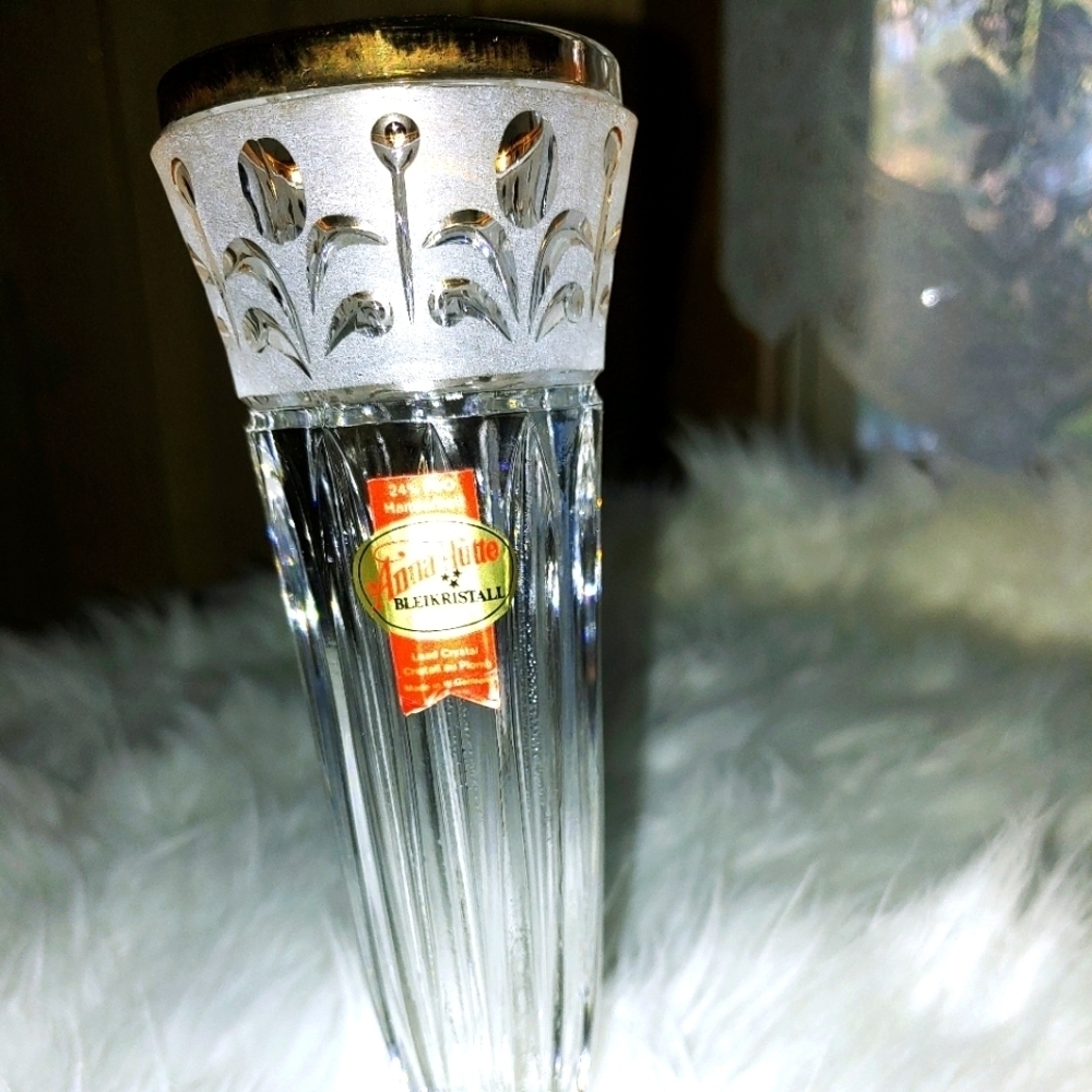 Vintage Anna Hutte Crystal Germany Vase